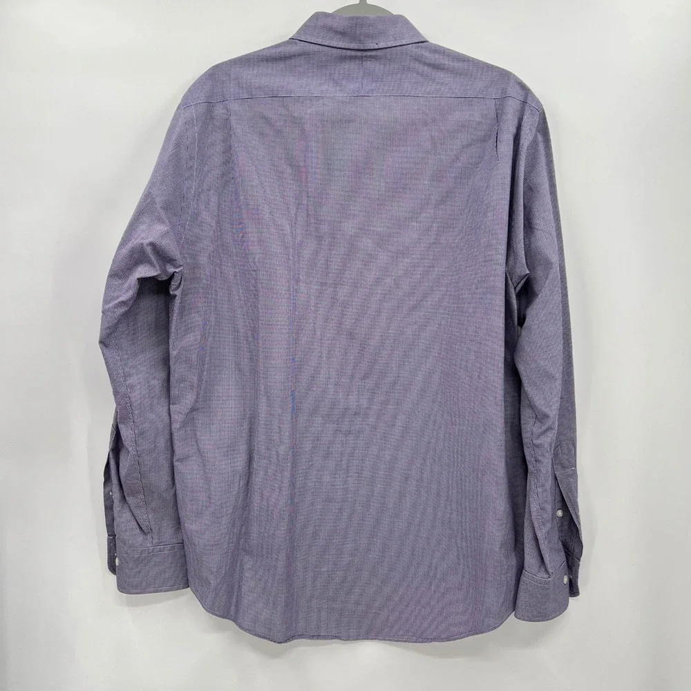 Polo Ralph Lauren Large Button Down‎ Shirt Mens Purple Micro Check Custom Fit